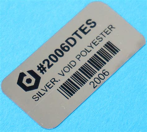 Silver Matte Polyester Industrial Void Tamper Proof Label Printed