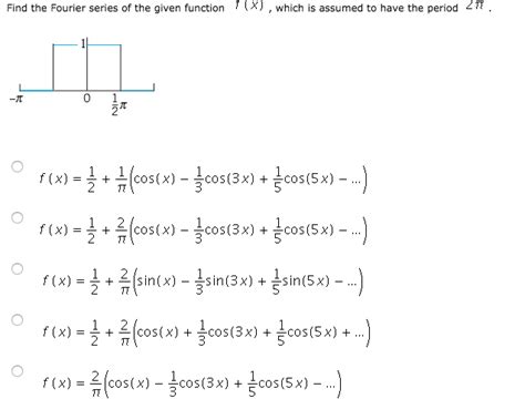 Solved Find The Fourier Series Of The Given Function F X