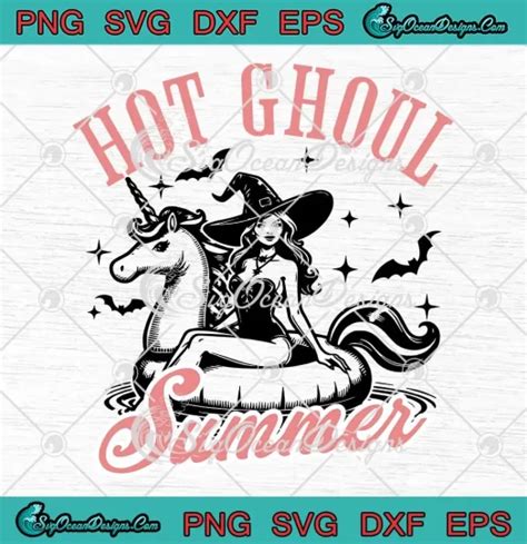 Hot Ghoul Summer Retro Witch SVG Halloween Summer SVG Summerween Gift SVG PNG Cricut File