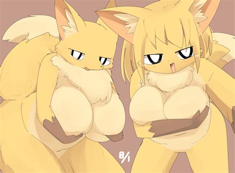 Artist Request Black Eyes Blonde Hair Breasts Fox Furry Short Hair Image View