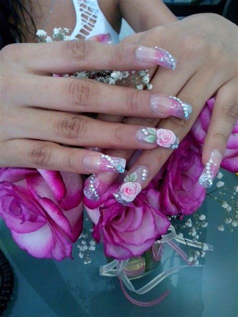 Roses Nails Roses Nails Beauty Finger Nails Pink Ongles Rose