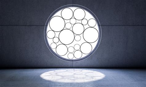 Premium Photo Circular Window With Concrete Wall And Circular Pattern