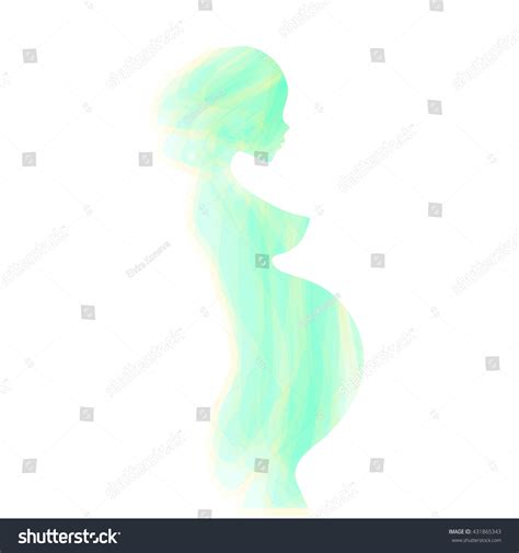 Beautiful Nude Pregnant Woman Silhouette Abstract Stock Vector Royalty Free