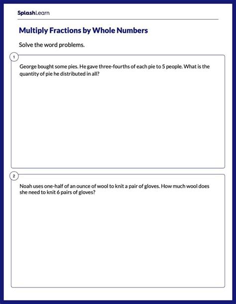 Multiplying Fractions Word Problems