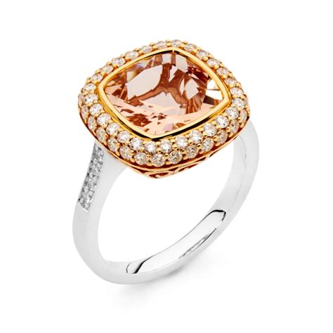 Morganite Diamond Ring Allure South Sea Pearls