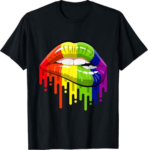 Amazon LGBT Rainbow Shirt Lips Pride Gay Homosexual Lesbian
