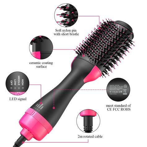 Hot Air Brush Hair Dryer And Styler Straightening And Drying