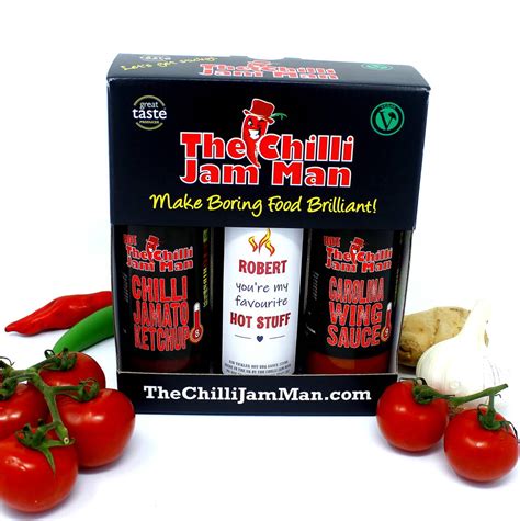 Hot Stuff Personalised Chilli Sauce Gift Set By The Chilli Jam Man