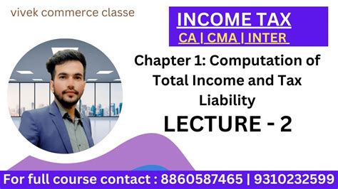 Computation Of Total Income And Tax Liabilities Income Tax CA CMA