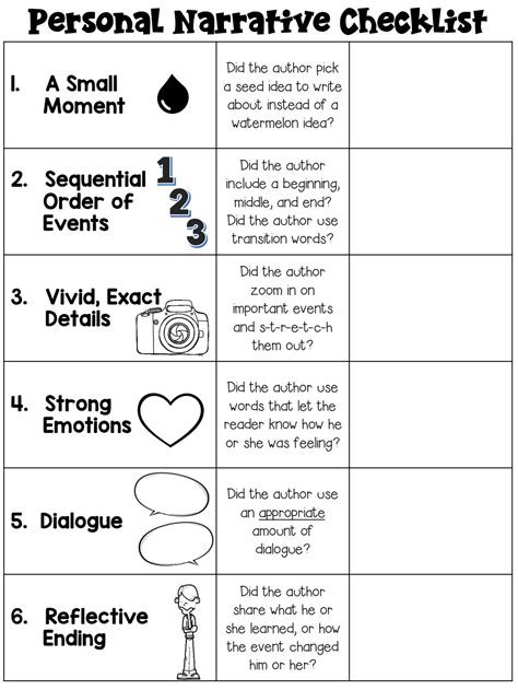 Narrative Writing Checklist