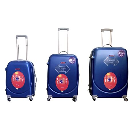 3 Piece Lightweight Luggage Set - Blue - Sastro