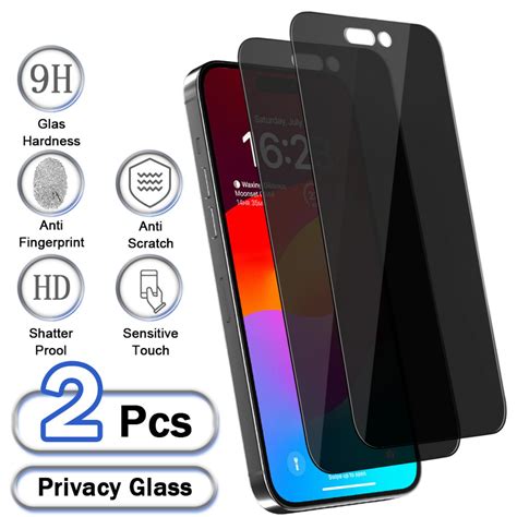 Hotpom Privacy Screen Protector for iPhone 15 Pro - Anti-Spy, Easy