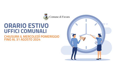 Uffici Comunali Modifica Orario Estivo Fino Al Agosto Comune