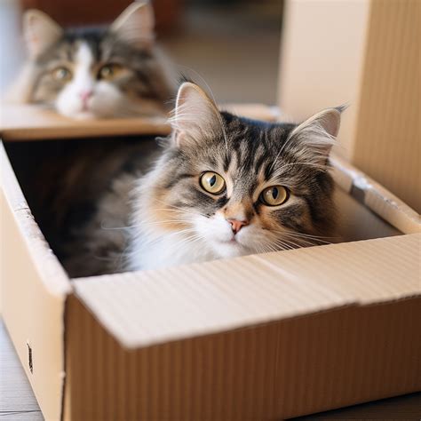 Cat In Cardboard Box Illustration Free Stock Photo Public Domain Pictures