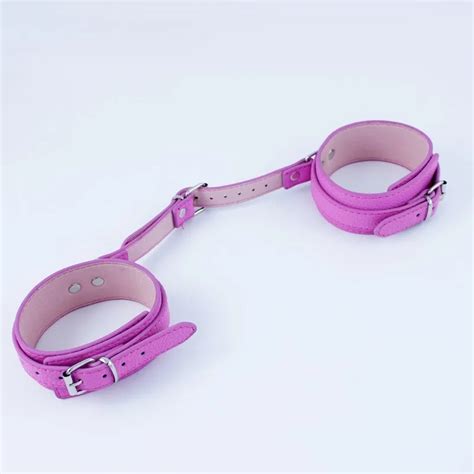 Hot New Design Hand Arm Cuffs Leather Bondage Harness Wrist Restraints Handcuffs Pink Sexy Toys