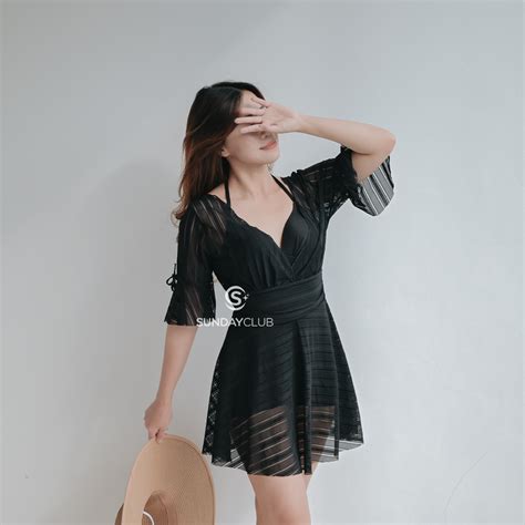 Jual Sundayclub Cassie Swimwear Swimsuit Swimdress Baju Renang Rok Bikini Baju Renang Wanita