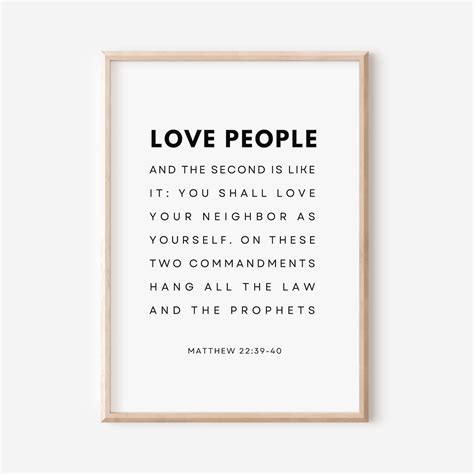 Matthew 22:36-40 NKJV Love God Love People, Bible Verse Wall Art