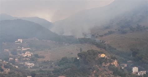 Brucia San Martino Delle Scale Canadair In Azione Il Fronte Del Fuoco