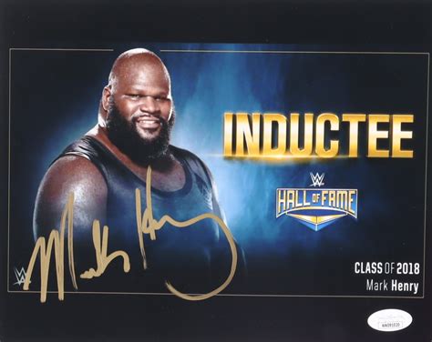 mark henry signed wwe hall  fame  photo jsa pristine auction