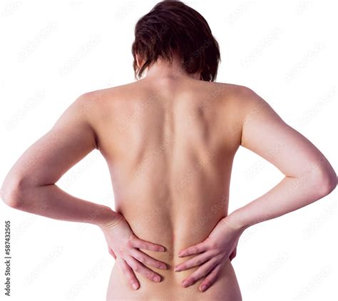 Nude Woman With A Back Injury Stock Photo Adobe Stock