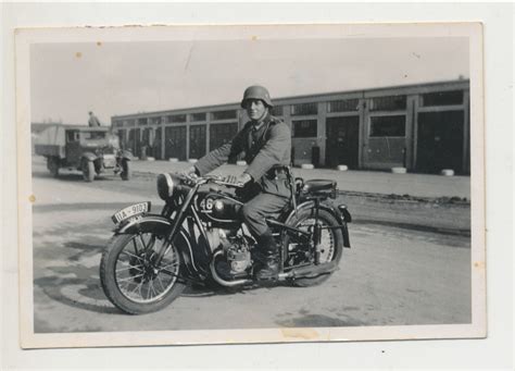 Wehrmacht Kradmelder Krad Motorrad Original Foto Wk Josef Pfanzelter