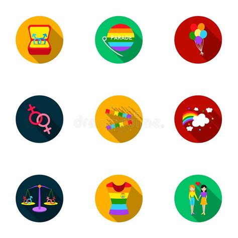 Gay Set Icons In Flat Style Big Collection Of Gay Vector Symbol Stock Illustration Stock Vector
