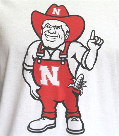 White Herbie Husker Red And White Outline Ss Tee