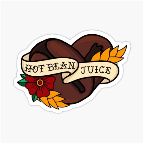 Hot Bean Juice American Traditional Flash Tattoo Sticker For Sale By