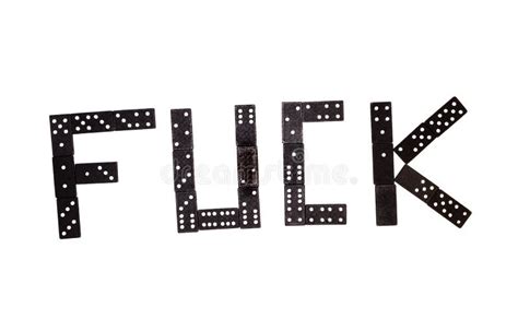 Word Fuck Made By Black Domino Pieces Isolated On White Background