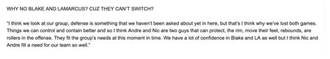 Kristian Winfield On Twitter I Asked Steve Nash Why Not Play Blake