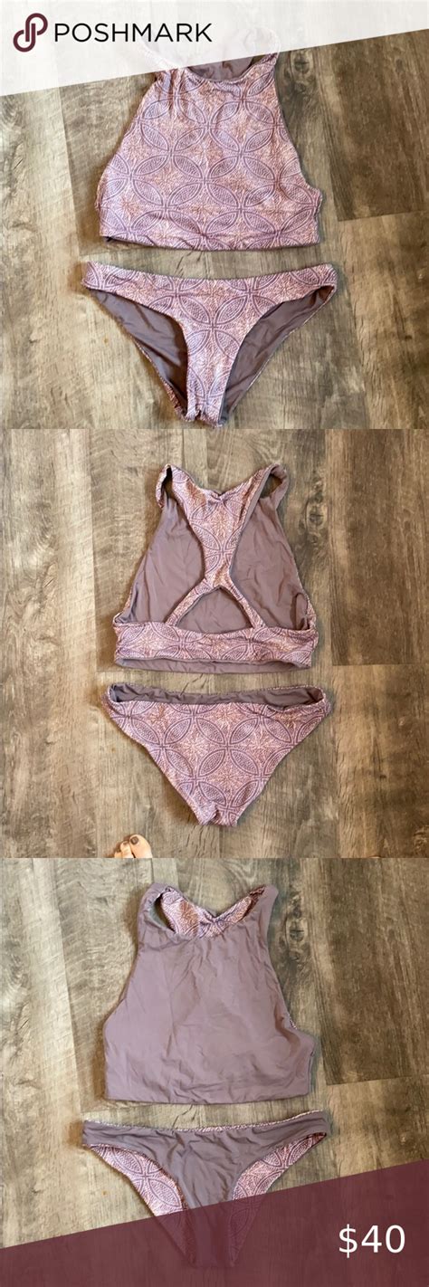 Reversible Mauve Bikini Bikinis High Neck Bikinis Short Tanks