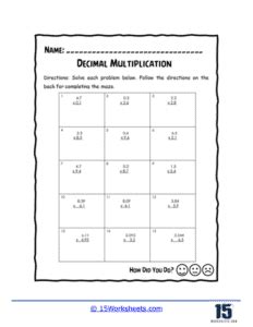 Decimal Multiplication Worksheets | Visual Models - 15 Worksheets.com