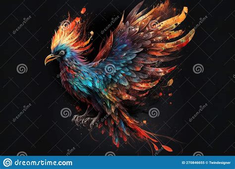 Phoenix Fantastic Bird With Vibrant Colors Of The Feathers And Majestic