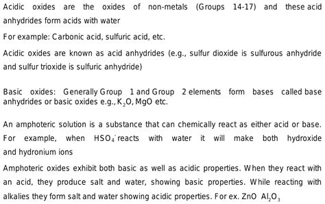 45.How to knoe that oxides are basic or acidic or neutral or amphoteric