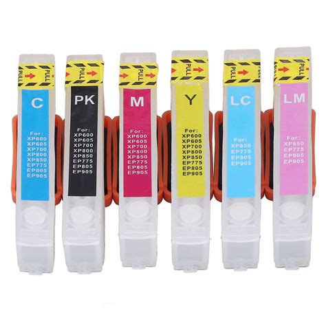 Big Sale 6 Pcs Ink Cartridge Reusable Black Cyan Magenta Yellow Light Cyan Light Magenta Printer