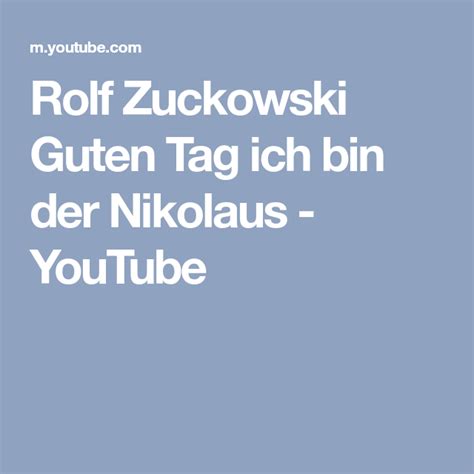 Rolf Zuckowski Guten Tag Ich Bin Der Nikolaus YouTube Rolf