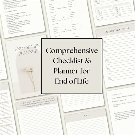 Comprehensive End of Life Planner - Printable Checklist Binder - Estate