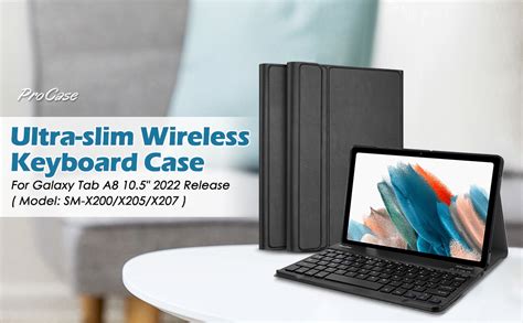 Procase For Galaxy Tab A Inch Keyboard Case Sm X X