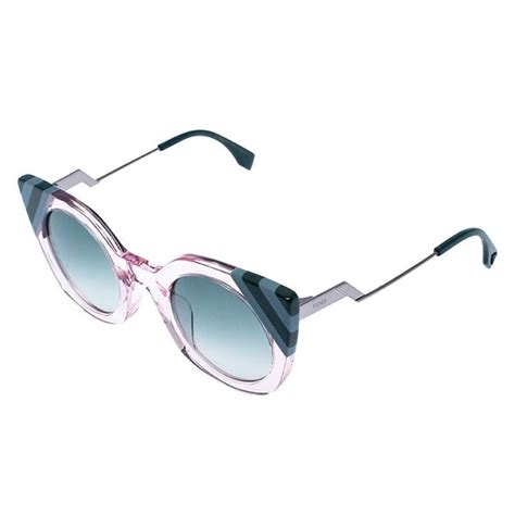 Fendi Crystal Pink Green Gradient Ff 0240s Waves Cat Eye Sunglasses For Sale At 1stdibs