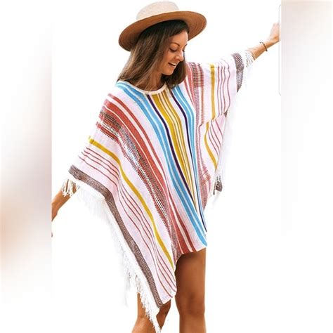 Swim Womens Crochet Beach Bikini Cover Up Colorful Poshmark