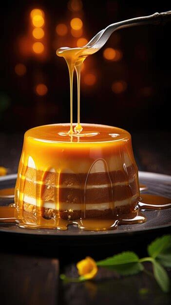 Premium AI Image | Creme caramel flan caramel pudding