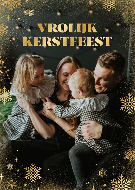 Stijlvolle Foto Kerstkaart Met Gouden Kaartje2go