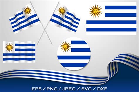 Set Of Uruguay Flag In Different Designs Graphic By Terrabismail