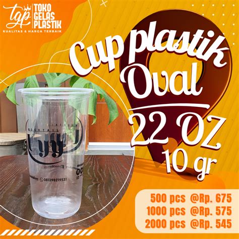 Jual Cetak Cup Plastik Oval Oz Pp Gr Sablon Print Shopee