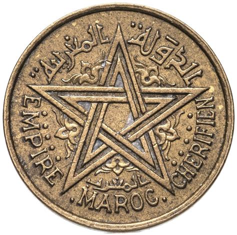 Монета Марокко 50 сантимов (centimes) 1945 стоимостью 720 руб.
