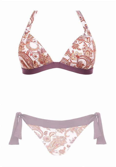Wiązana na szyi i plecach góra od bikini push up wzór paisley FG B Sklep Feba