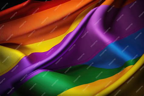 Premium Ai Image Ai Generated Closeup Rainbow Flag Of Lgbt Community