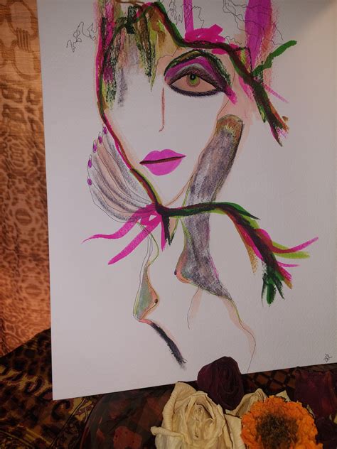 Figurative Nude Portrait Avant Garde ORIGINAL Sketch Woman PROVOCATIVE Painting Topless Abstract