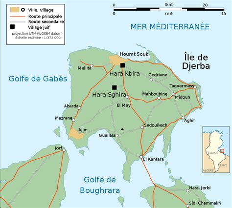 Map of Djerba (Overview Map) : Worldofmaps.net - online Maps and Travel Information