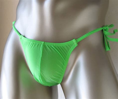 K N Hot Mens Sexy Bikini String Tie Skimpy Pouch Green